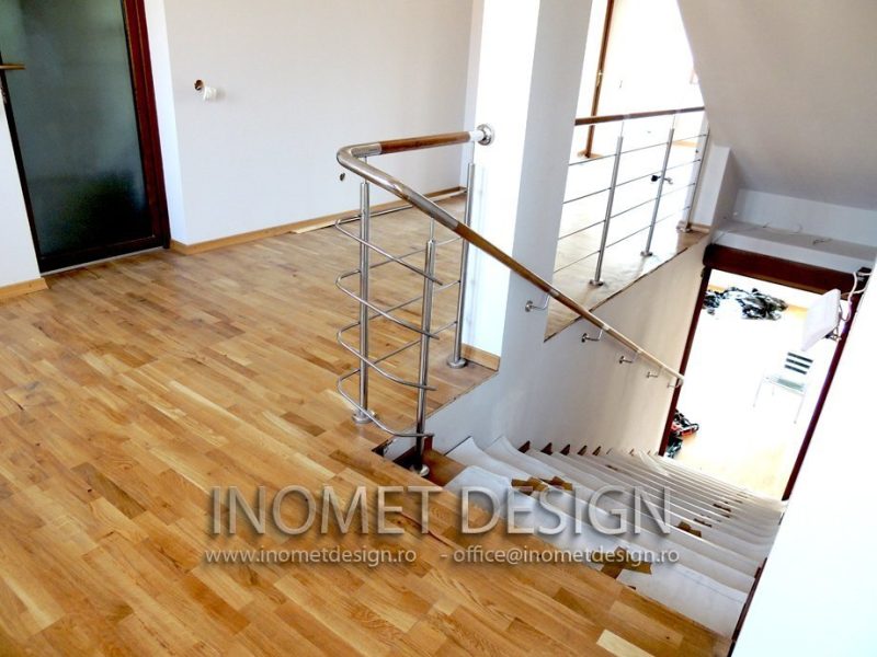 bal inox cu insertie de lemn